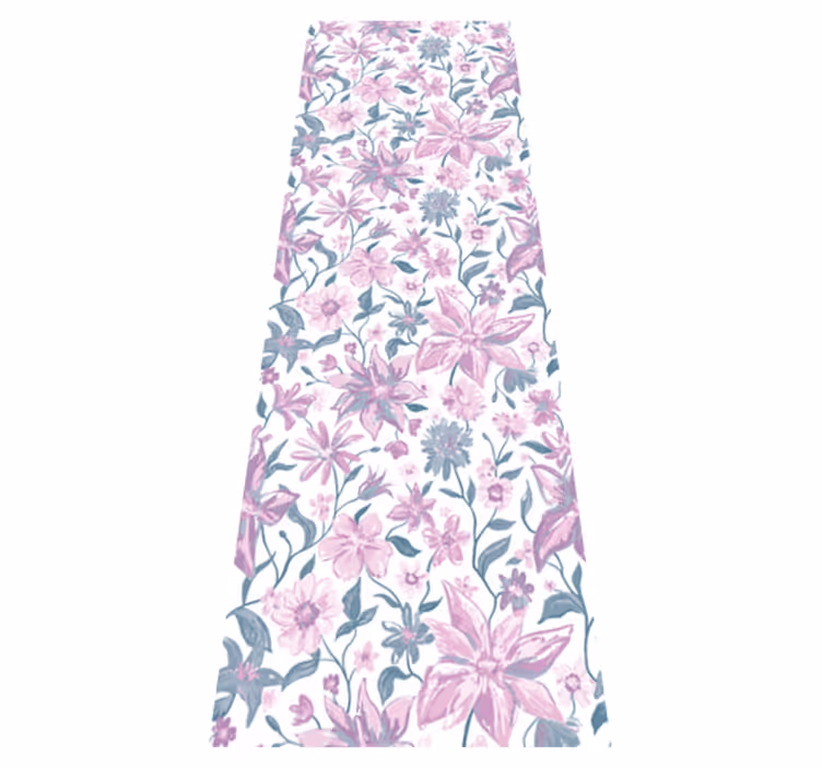 Pink and grey roses bedroom vinyl rug - TenStickers