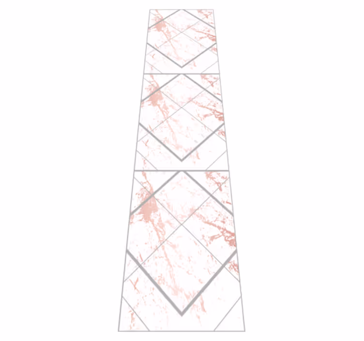 Bedroom vinyl rug in pink and grey marble outline - TenStickers