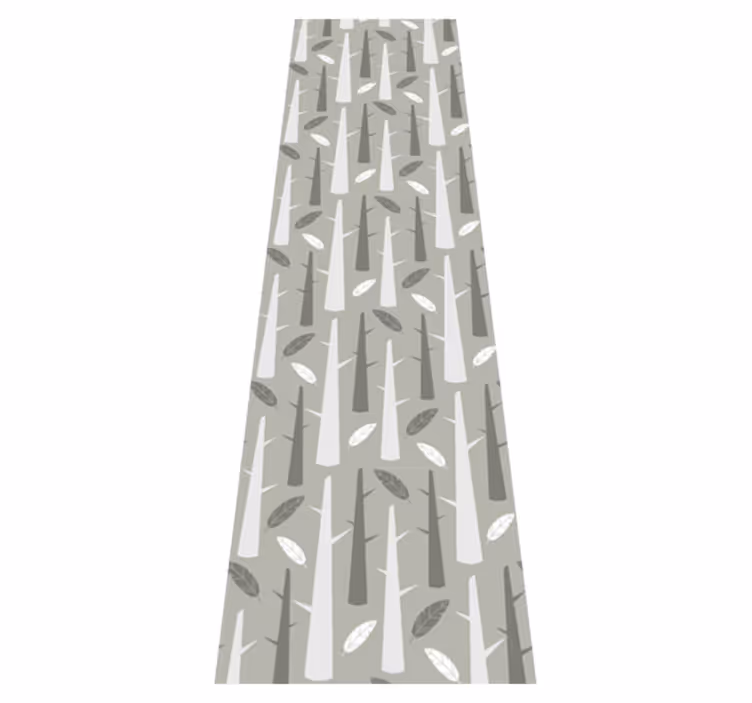 Bedroom vinyl rug in nordic gray branches design - TenStickers