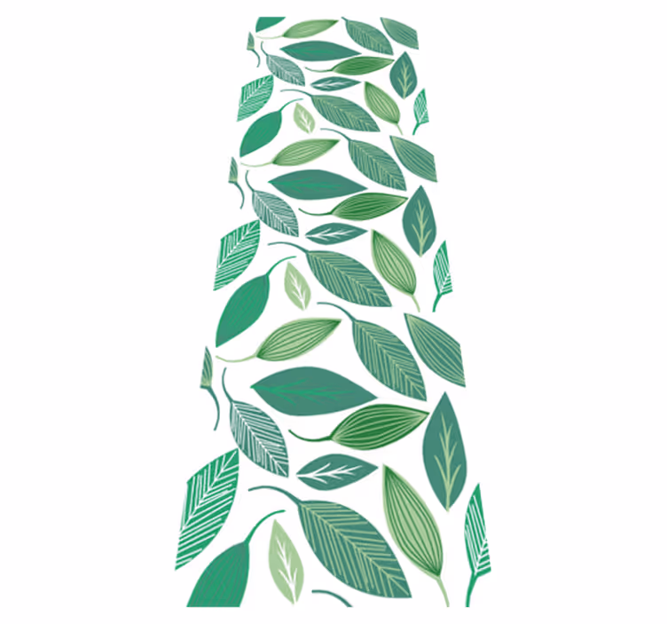 Bedroom vinyl rug with green leaf nature design - TenStickers