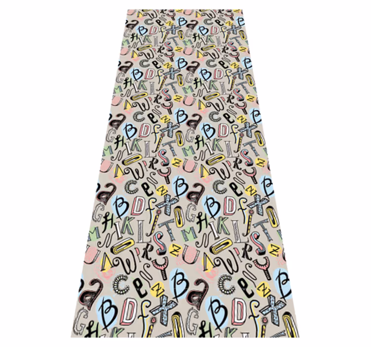 Bedroom vinyl rug nordic alphabet design - TenStickers