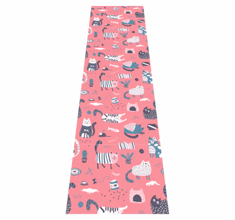 Bedroom vinyl rug nordic cats - TenStickers