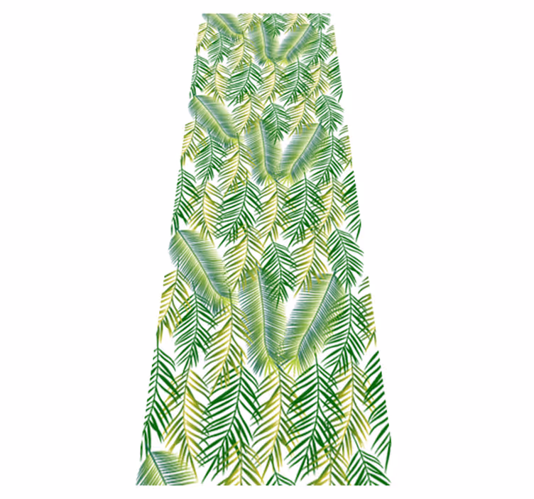 Bedroom vinyl rug with decorative green plants - TenStickers