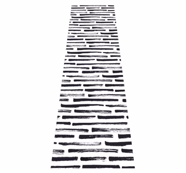 Vintage black lines on white bedroom vinyl rug - TenStickers