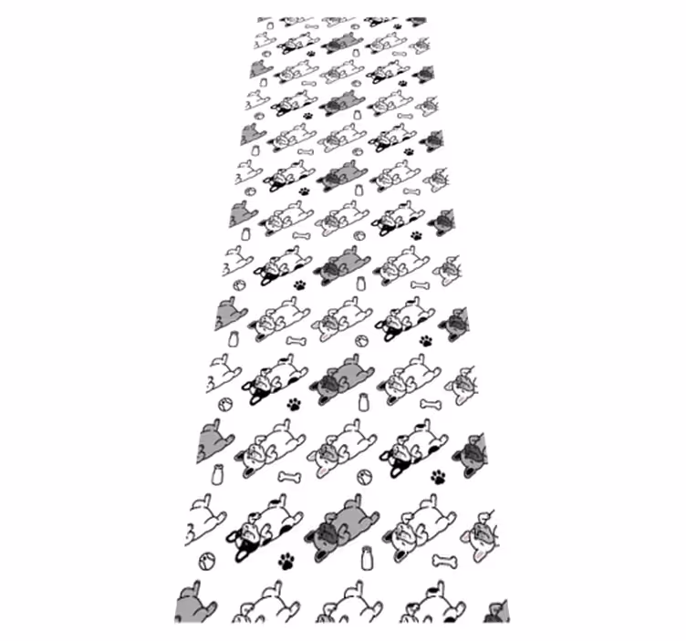 Bedroom vinyl rug with black and gray dog pattern - TenStickers