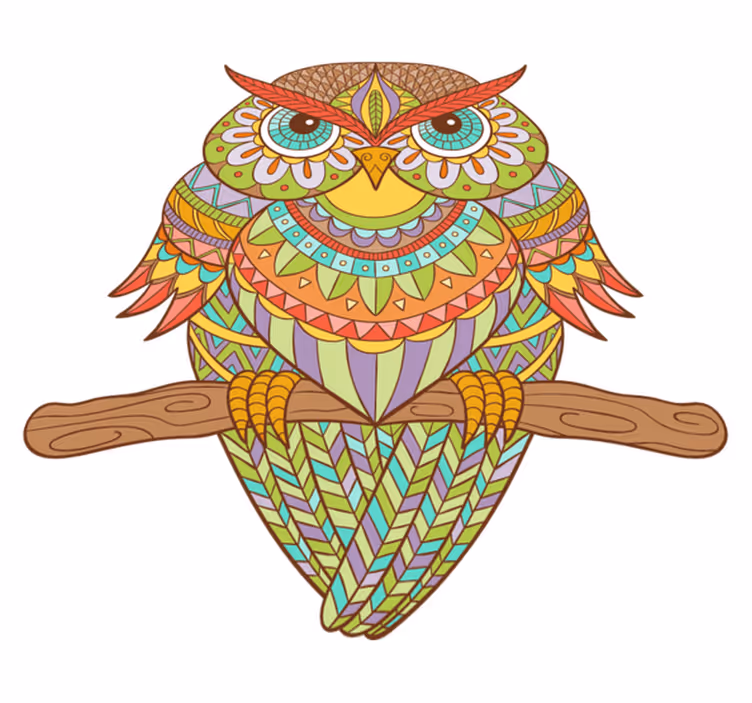 Bedroom vinyl rug huichol bird - TenStickers