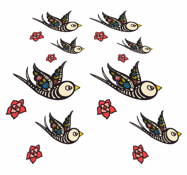 Bedroom vinyl rug mexican birds - TenStickers