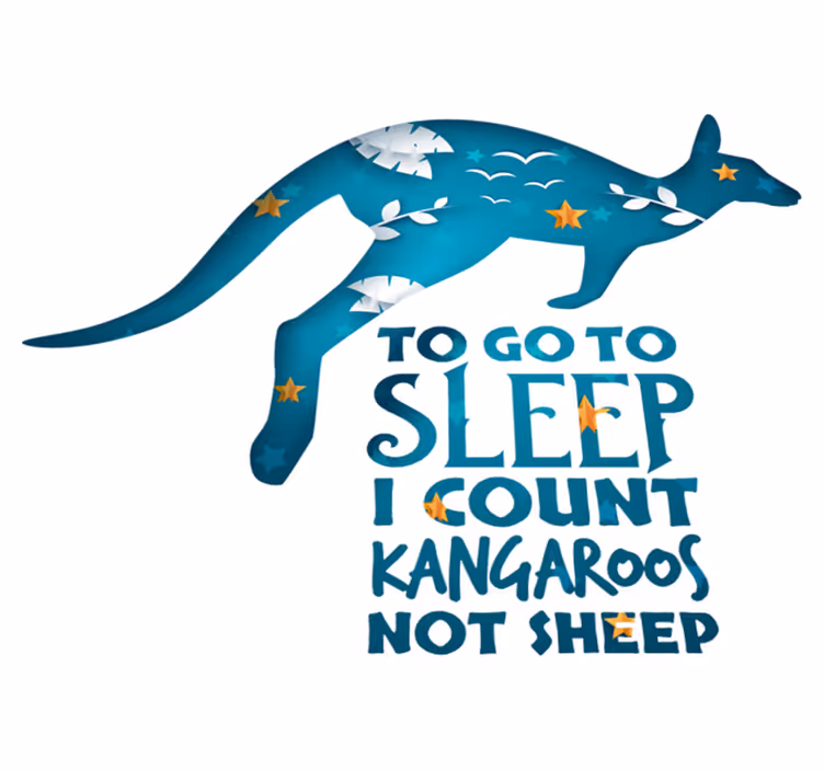 Bedroom vinyl rug sleep count kangaroo - TenStickers