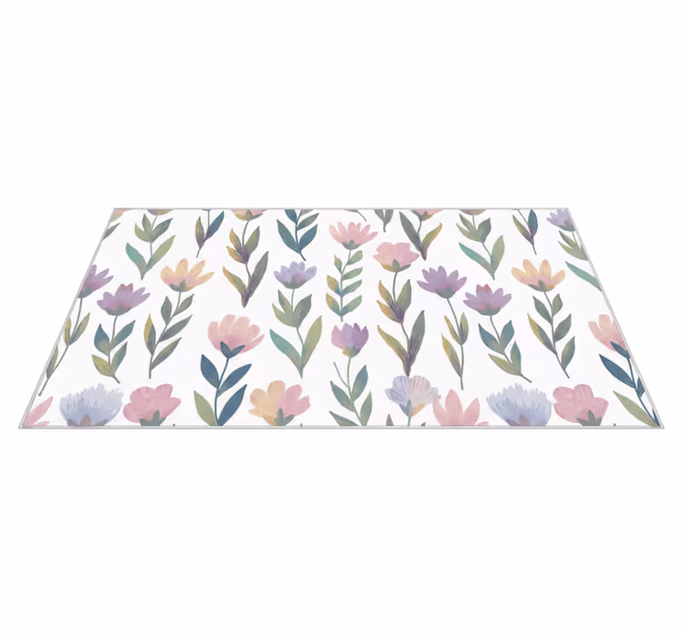 Bedroom vinyl rug nordic style floral wall sticker - TenStickers