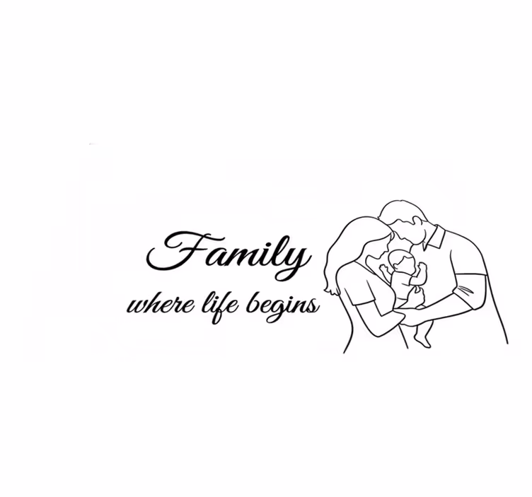 Bedroom vinyl rug family where life begins - TenStickers