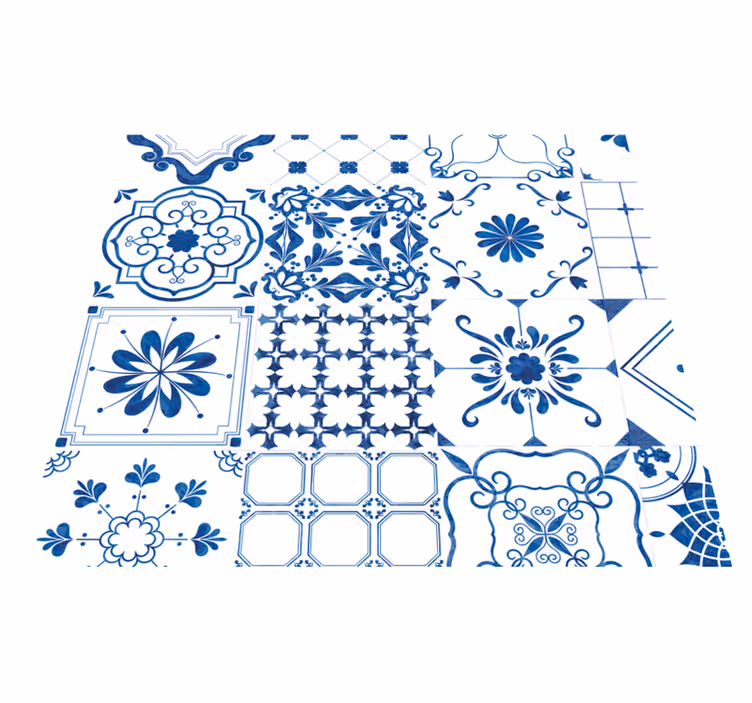 Nordic tiles nordic vinyl rug - TenStickers