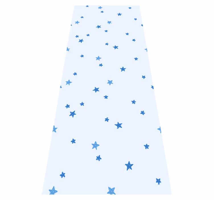 Nordic vinyl rug with pastel blue star pattern - TenStickers