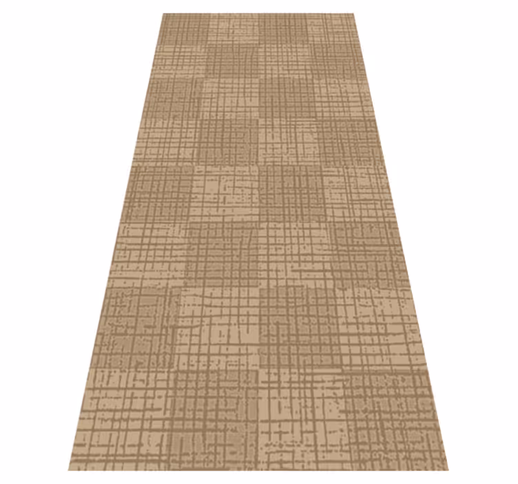 Nordic vinyl rug in scandinavian caramel square pattern - TenStickers