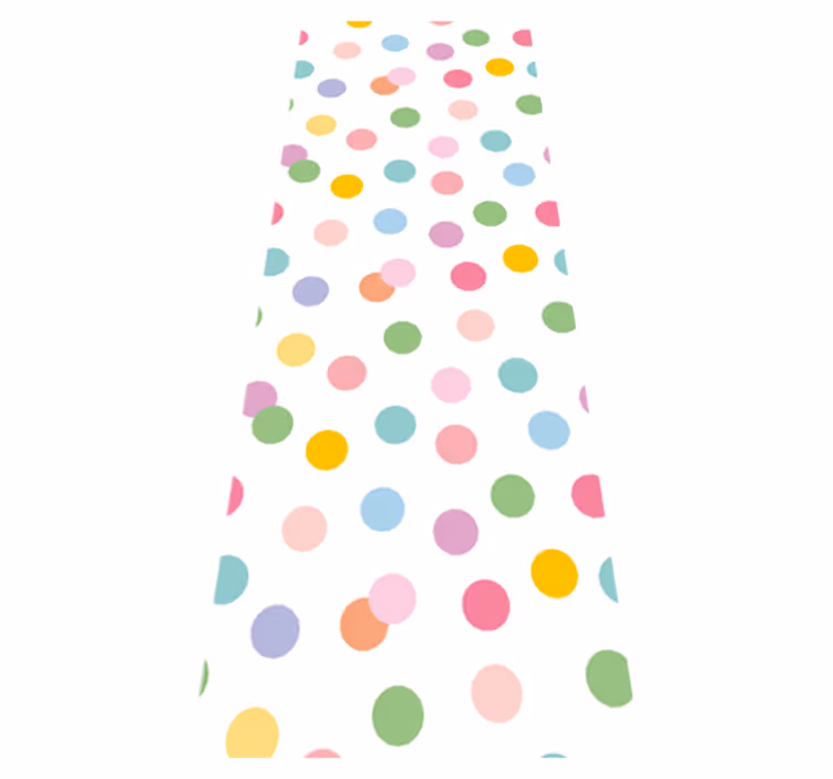 Nordic vinyl rug with colorful painted dots on white - TenStickers