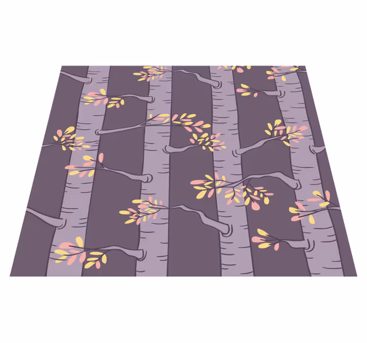 Nordic vinyl rug forest wallpaper with nordic trees - TenStickers