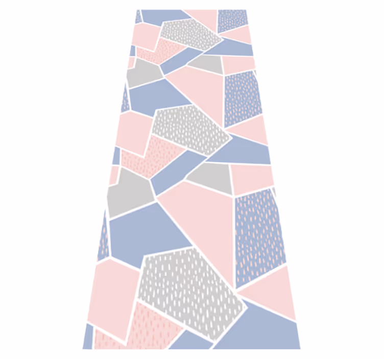 Nordic vinyl rug in soft pastel geometric design - TenStickers