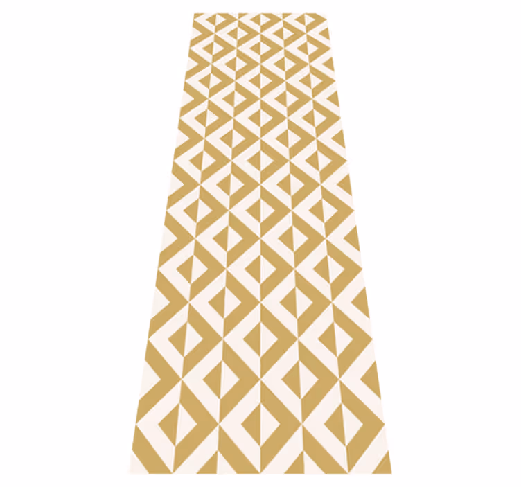 Nordic vinyl rug in geometric mustard design - TenStickers