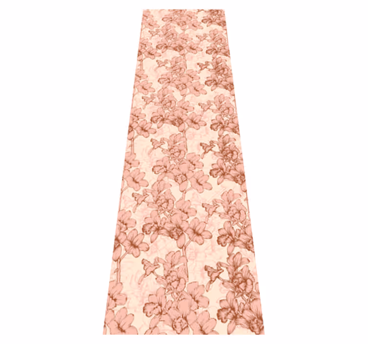 Nordic vinyl rug with vintage 3d flowers design - TenStickers