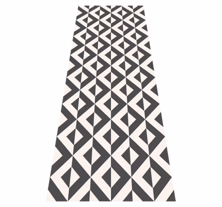 Nordic vinyl rug in geometric monochrome design - TenStickers