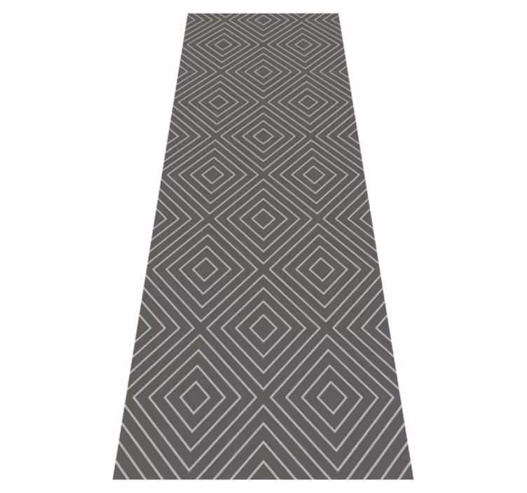 Nordic vinyl rug in white and gray squares pattern - TenStickers