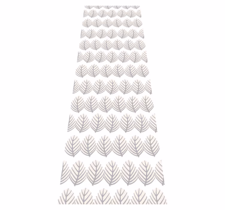 Nordic vinyl rug with grey leaf pattern - TenStickers