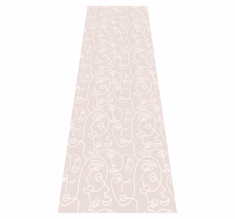 Nordic vinyl rug in pink and white pattern - TenStickers