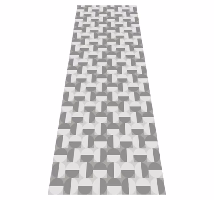 Nordic vinyl rug with gray circle pattern - TenStickers
