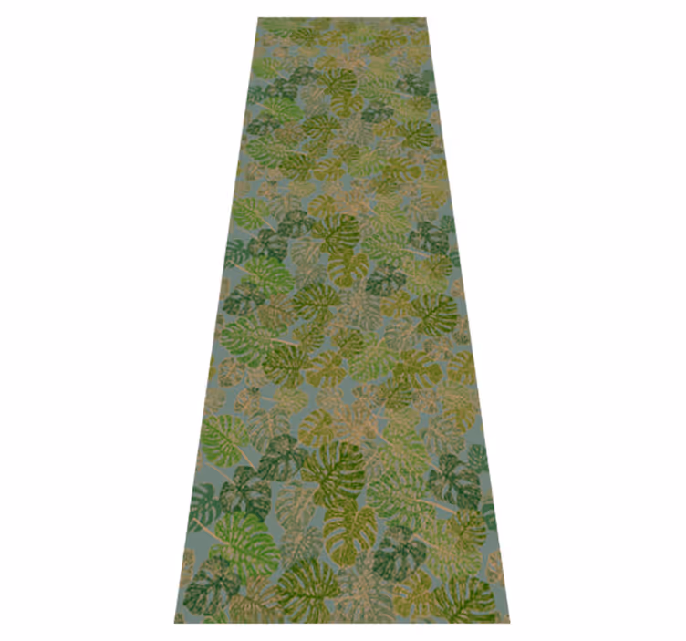 Nordic vinyl rug with japandi minimalist monstera leaves - TenStickers