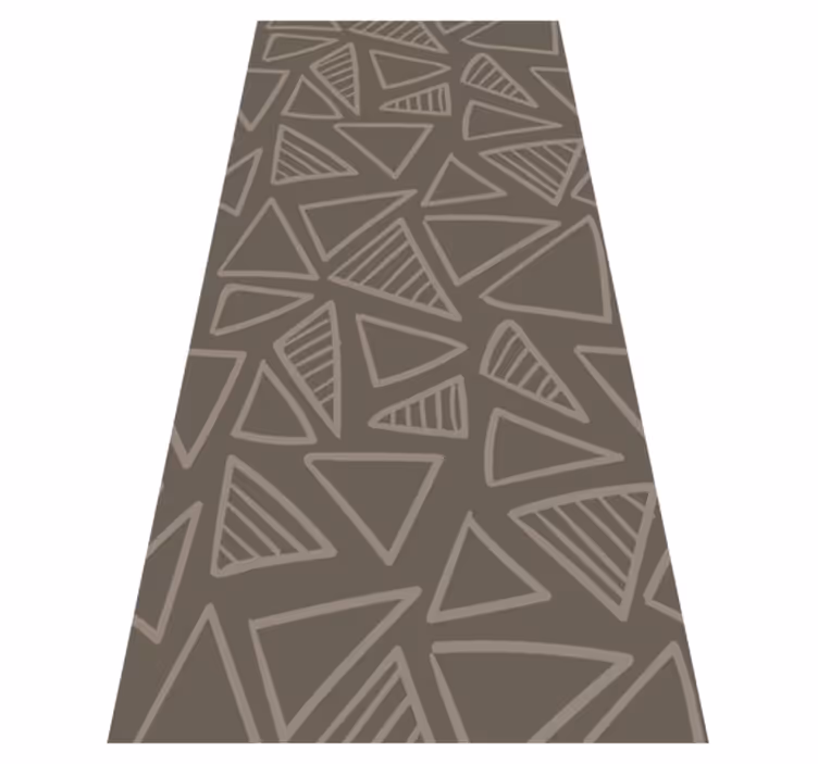 Nordic vinyl rug with scandinavian brown triangle stripes - TenStickers