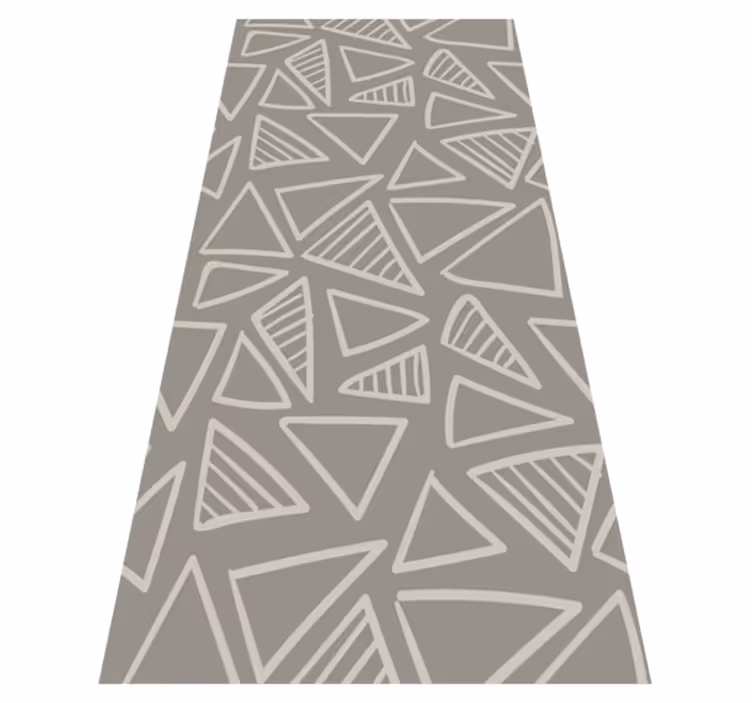 Nordic vinyl rug with gray triangle striped pattern - TenStickers