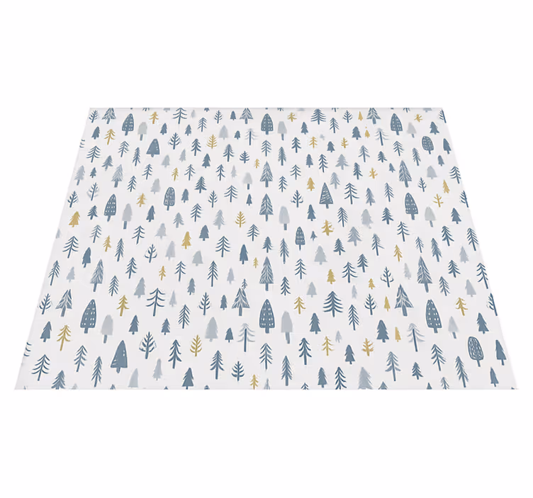 Nordic vinyl rug winter forest scene - TenStickers
