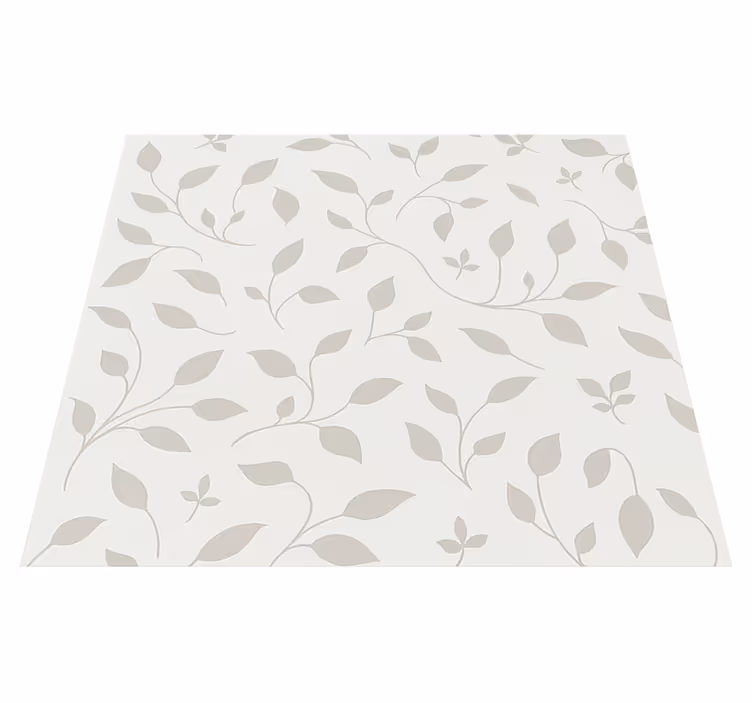 Nordic vinyl rug with soothing leaf floral design - TenStickers