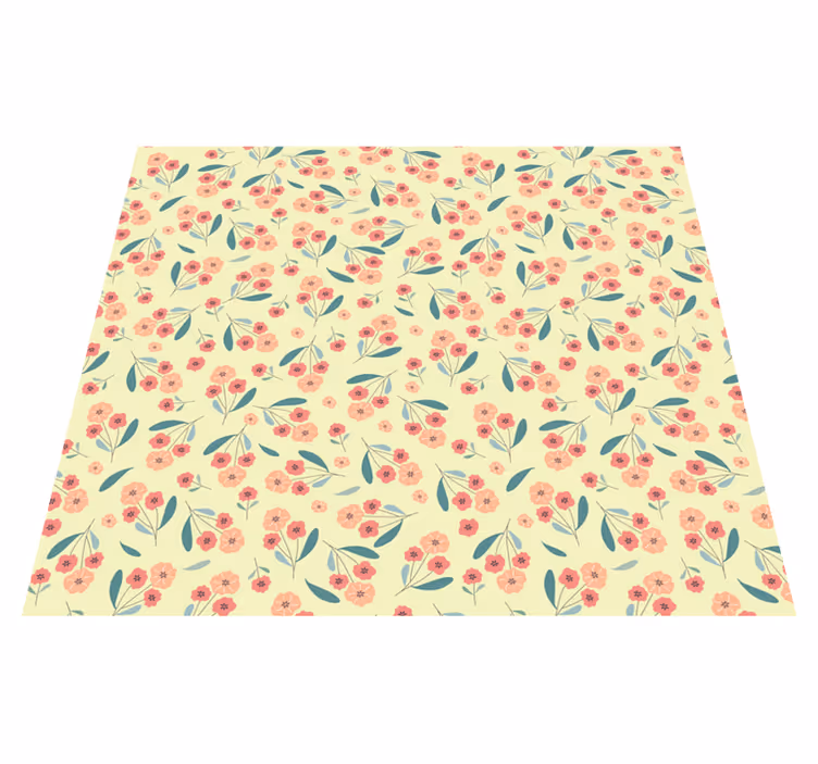 Nature vinyl rug with floral roses pattern - TenStickers