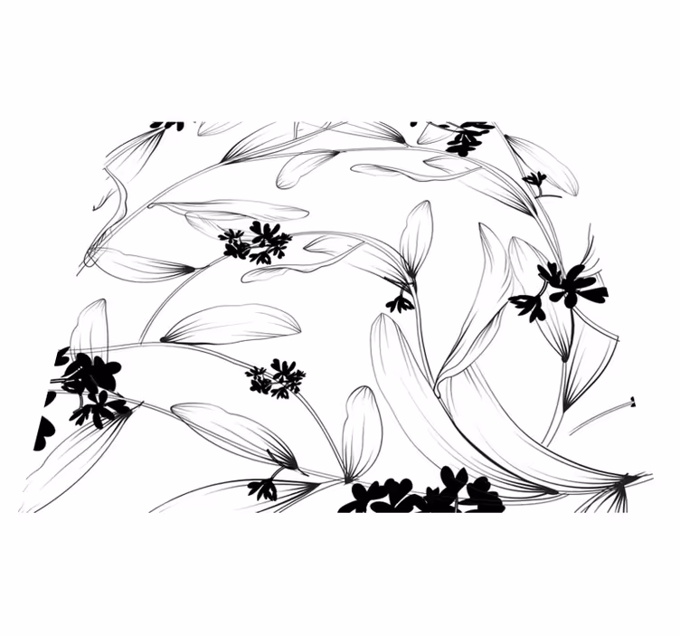 Nature vinyl rug lilies avant-garde design - TenStickers