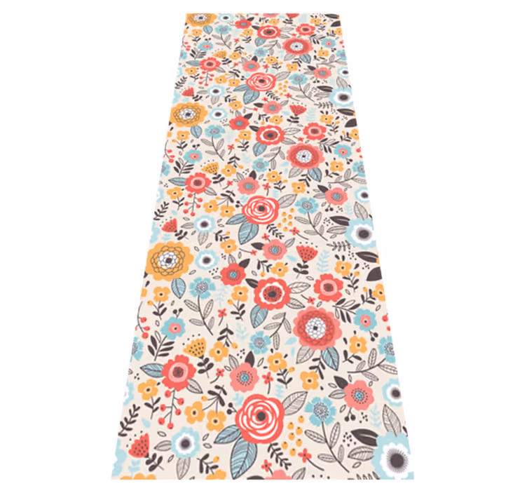 Flowerprint 'ditsy' nature vinyl rug - TenStickers