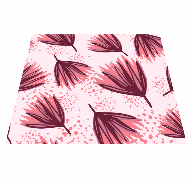 Nature vinyl rug with abstract lotus design - TenStickers