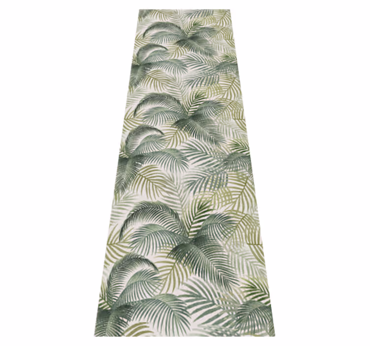 Nature vinyl rug with wild green leaves - TenStickers