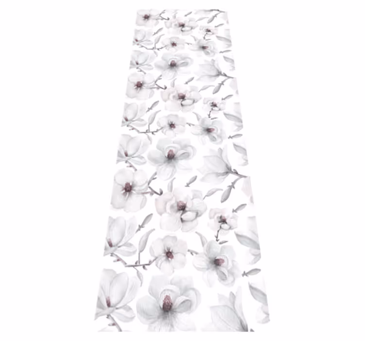 Nature vinyl rug with elegant magnolia branch - TenStickers