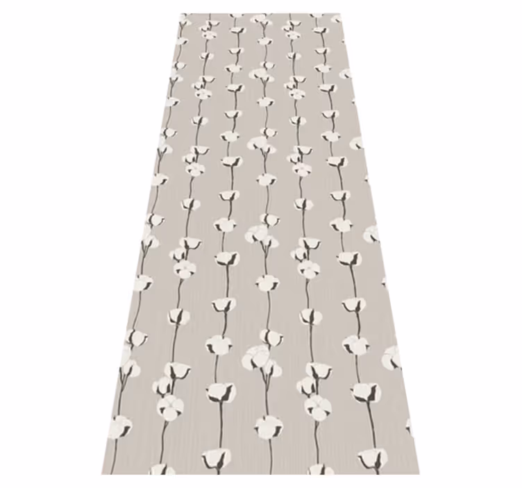 Nature vinyl rug "new nostalgia" cotton flowers - TenStickers