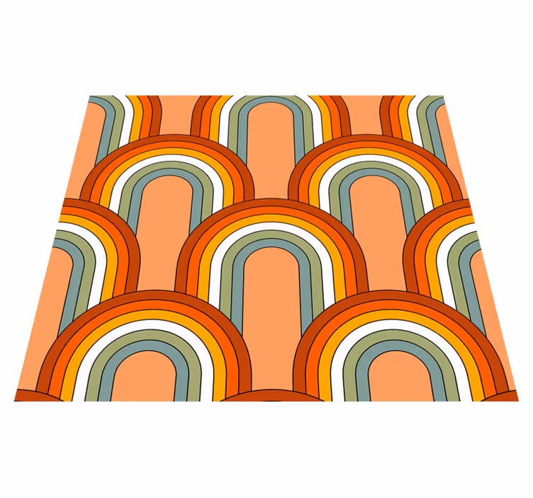 Vintage vinyl rug 70s rainbow design - TenStickers