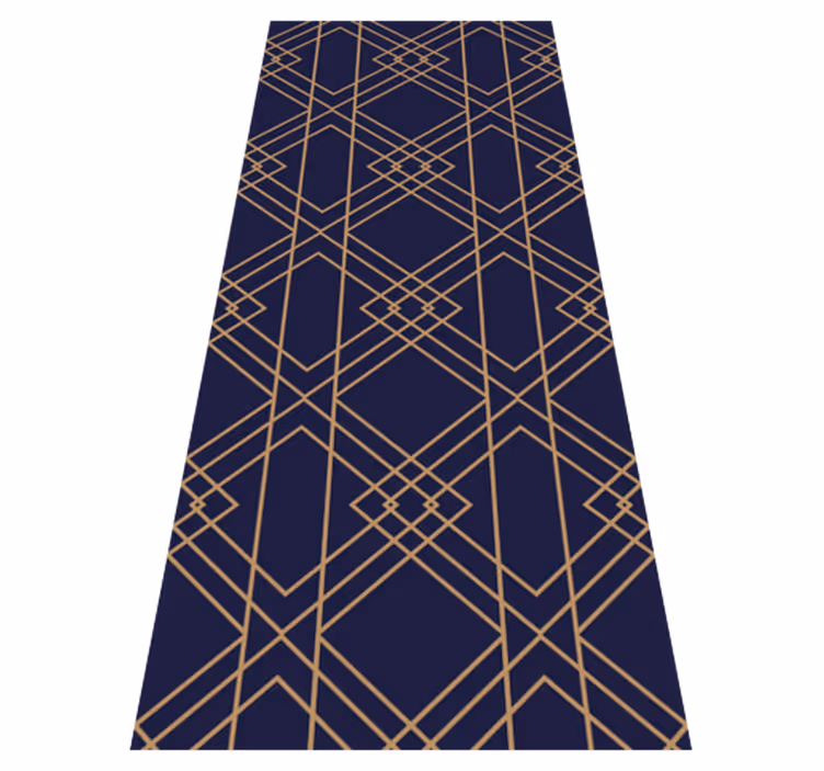 Vintage vinyl rug with golden interlaced squares - TenStickers