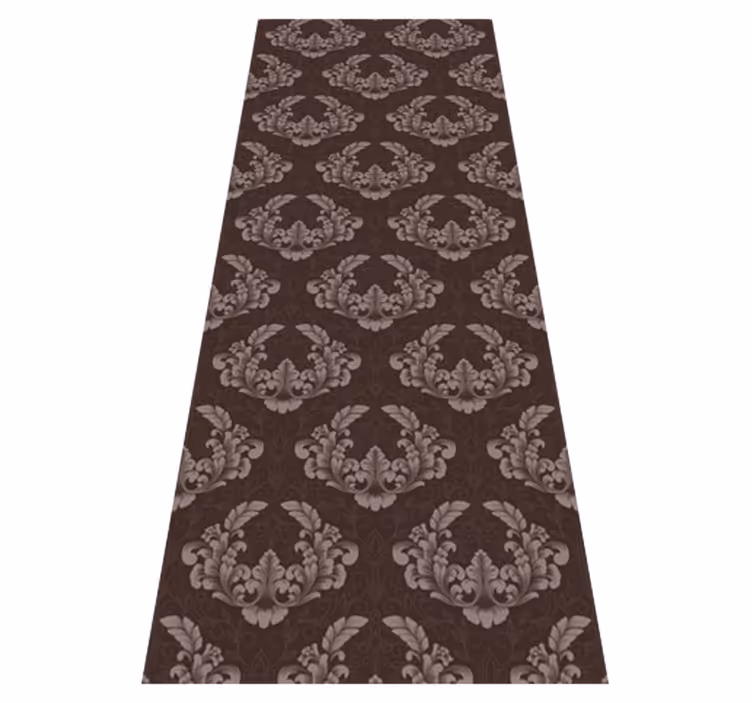 Vintage vinyl rug with continuous damask pattern - TenStickers