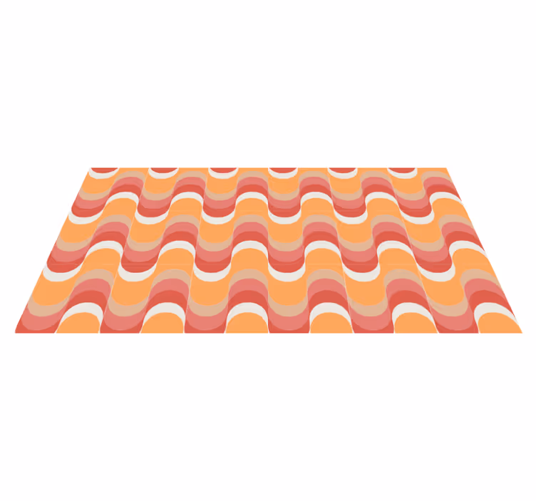 Vintage vinyl rug 70s retro waves design - TenStickers