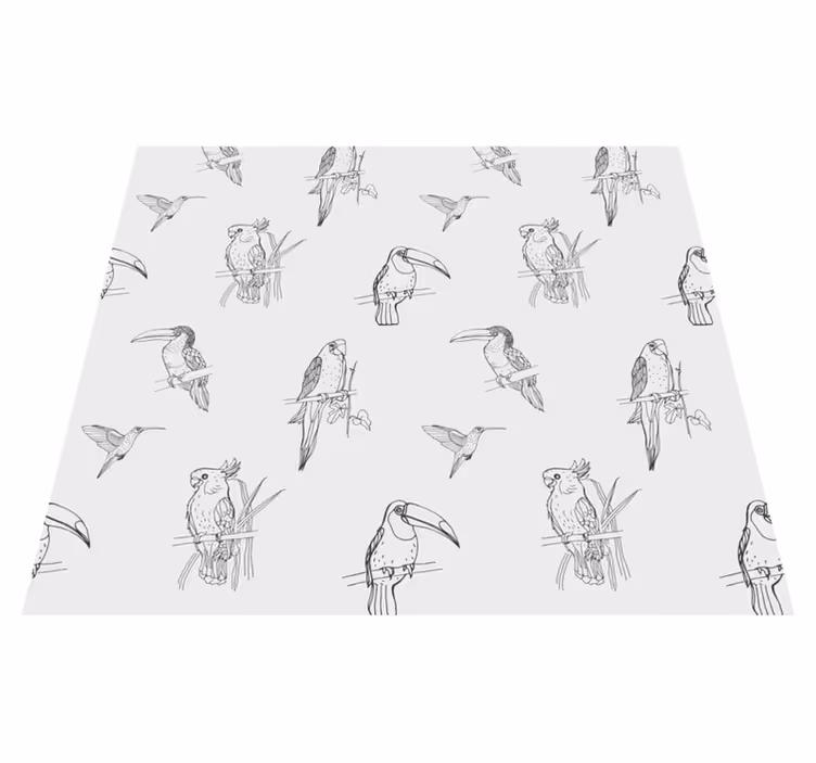 Parrots and toucans animal vinyl rug - TenStickers