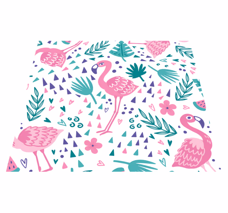 Flamingo pattern animal vinyl rug - TenStickers