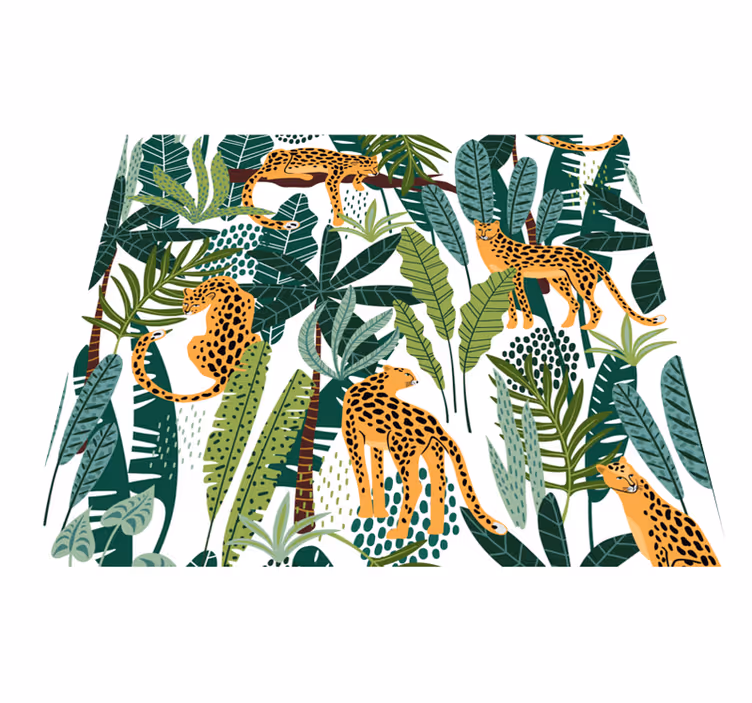 Tropical pattern animal vinyl rug - TenStickers