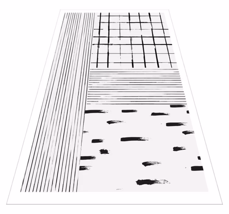 Modern vinyl rug with black lines - TenStickers