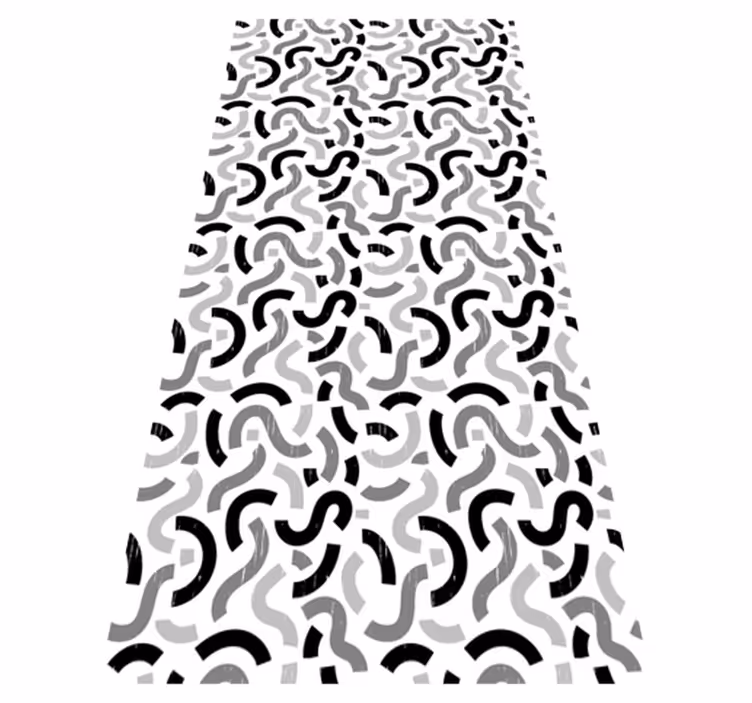 Textured vinyl rug with black and white shapes pattern - TenStickers