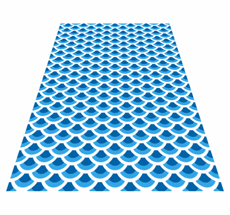 Textured vinyl rug with blue scales pattern - TenStickers