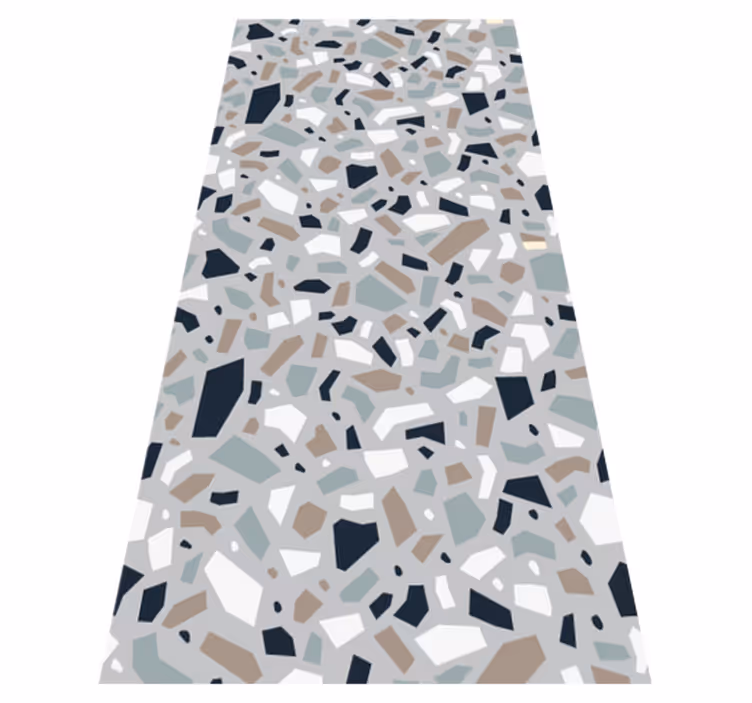 Textured vinyl rug in neutral terrazzo pattern - TenStickers